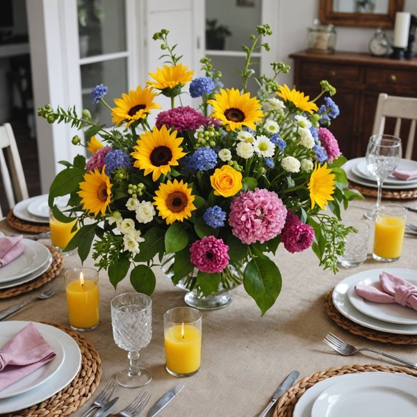 Comment créer une décoration de table estivale avec des fleurs fraîches?